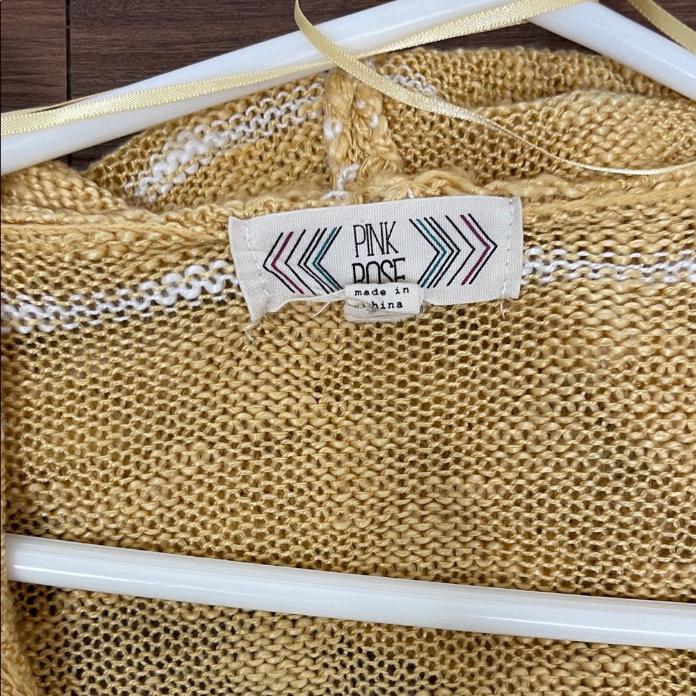 Pink Rose Golden Knit Top